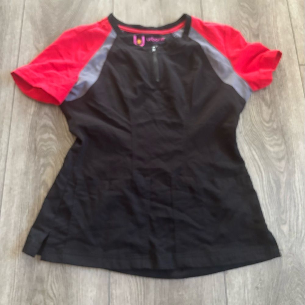 Urbane ultimate Women's Black and Red scrub Top